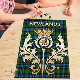 Scottish Newlands of Lauriston Clan Tartan Puzzle - Thistle Scotland Style Scottish Plaid Tartan Plaid