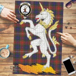 Scottish Fraser Hunting Modern Clan Tartan Puzzle - Unicorn Style Scottish Plaid Tartan Plaid