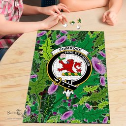 Scottish Primrose Clan Tartan Puzzle - Thistle Pattern Style Scottish Plaid Tartan Plaid