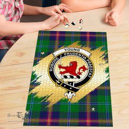 Scottish Young Modern Clan Tartan Puzzle - Gold Style Scottish Plaid Tartan Plaid