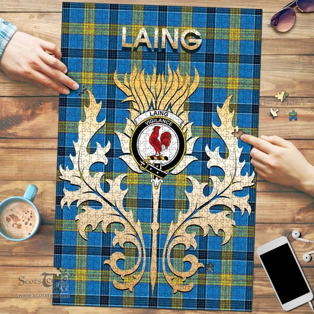 Scottish Laing Clan Tartan Puzzle - Thistle Scotland Style Scottish Plaid Tartan Plaid