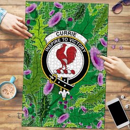 Scottish Currie Clan Tartan Puzzle - Thistle Pattern Style Scottish Plaid Tartan Plaid