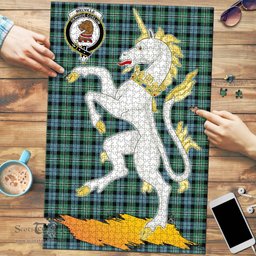 Scottish Melville Clan Tartan Puzzle - Unicorn Style Scottish Plaid Tartan Plaid