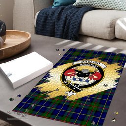 Scottish MacLeod of Harris Modern Clan Tartan Puzzle - Gold Style Scottish Plaid Tartan Plaid