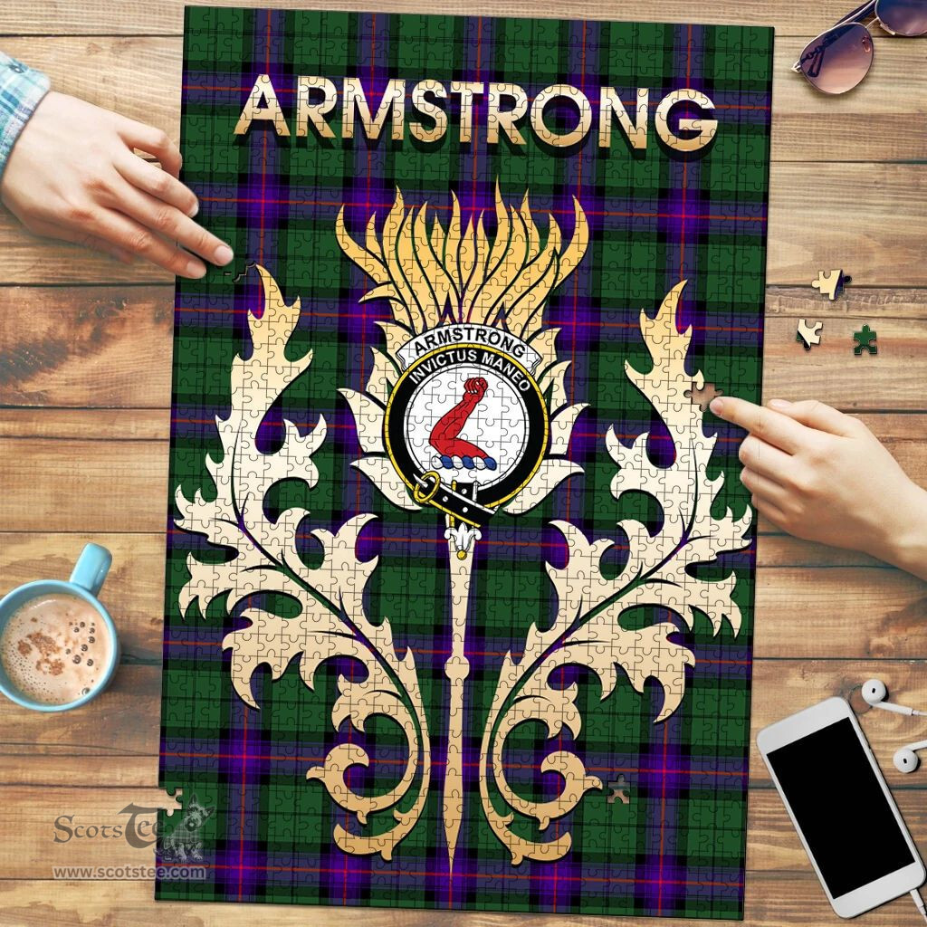 Scottish Armstrong Modern Clan Tartan Puzzle - Thistle Scotland Style Scottish Plaid Tartan Plaid
