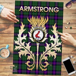 Scottish Armstrong Modern Clan Tartan Puzzle - Thistle Scotland Style Scottish Plaid Tartan Plaid