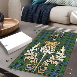 Scottish MacMillan Hunting Ancient Clan Tartan Puzzle - Thistle Gold Style Scottish Plaid Tartan Plaid