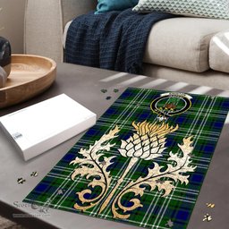 Scottish Swinton Clan Tartan Puzzle - Thistle Gold Style Scottish Plaid Tartan Plaid
