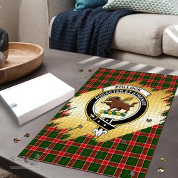 Scottish Pollock Modern Clan Tartan Puzzle - Gold Style Scottish Plaid Tartan Plaid