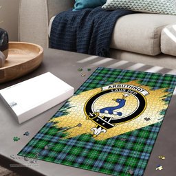 Scottish Arbuthnot Ancient Clan Tartan Puzzle - Gold Style Scottish Plaid Tartan Plaid