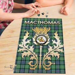Scottish MacThomas Ancient Clan Tartan Puzzle - Thistle Scotland Style Scottish Plaid Tartan Plaid