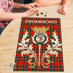 Scottish Drummond of Perth Clan Tartan Puzzle - Thistle Scotland Style Scottish Plaid Tartan Plaid