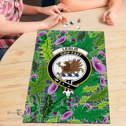 Scottish Leslie Hunting Ancient Clan Tartan Puzzle - Thistle Pattern Style Scottish Plaid Tartan Plaid