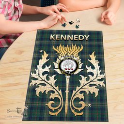 Scottish Kennedy Modern Clan Tartan Puzzle - Thistle Scotland Style Scottish Plaid Tartan Plaid