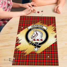 Scottish Hepburn Clan Tartan Puzzle - Gold Style Scottish Plaid Tartan Plaid