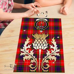 Scottish Fraser Modern Clan Tartan Puzzle - Thistle Gold Style Scottish Plaid Tartan Plaid