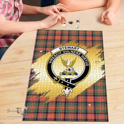 Scottish Stewart Royal Ancient Clan Tartan Puzzle - Gold Style Scottish Plaid Tartan Plaid