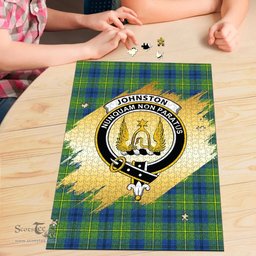 Scottish Johnston Ancient Clan Tartan Puzzle - Gold Style Scottish Plaid Tartan Plaid