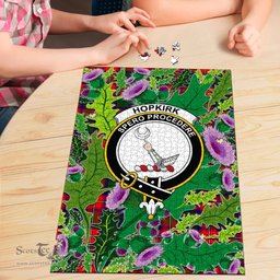 Scottish Hopkirk Clan Tartan Puzzle - Thistle Pattern Style Scottish Plaid Tartan Plaid
