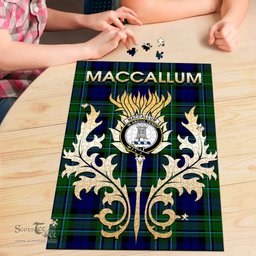 Scottish MacCallum Modern Clan Tartan Puzzle - Thistle Scotland Style Scottish Plaid Tartan Plaid