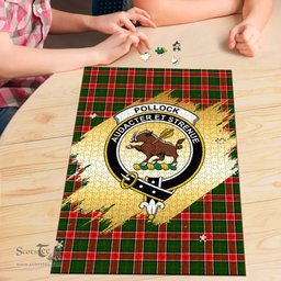 Scottish Pollock Modern Clan Tartan Puzzle - Gold Style Scottish Plaid Tartan Plaid
