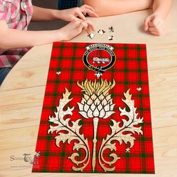 Scottish MacDonald of Sleat Clan Tartan Puzzle - Thistle Gold Style Scottish Plaid Tartan Plaid