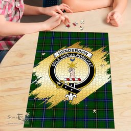 Scottish Henderson Modern Clan Tartan Puzzle - Gold Style Scottish Plaid Tartan Plaid