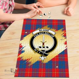 Scottish Blane Clan Tartan Puzzle - Gold Style Scottish Plaid Tartan Plaid
