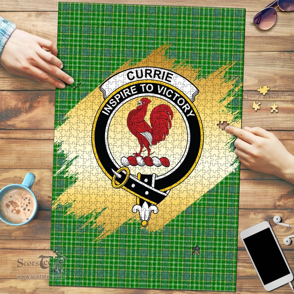 Scottish Currie Clan Tartan Puzzle - Gold Style Scottish Plaid Tartan Plaid