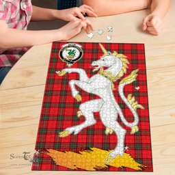 Scottish Seton Modern Clan Tartan Puzzle - Unicorn Style Scottish Plaid Tartan Plaid