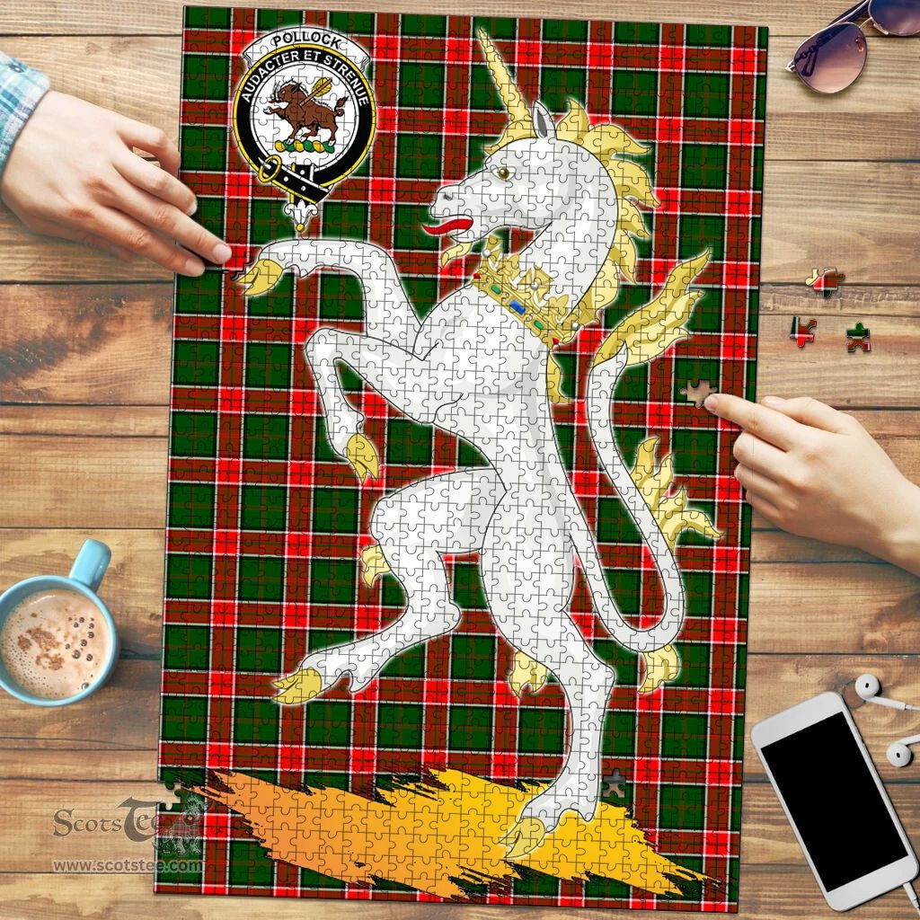 Scottish Pollock Modern Clan Tartan Puzzle - Unicorn Style Scottish Plaid Tartan Plaid