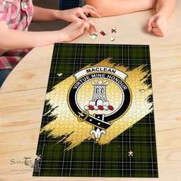 Scottish MacLean Hunting Clan Tartan Puzzle - Gold Style Scottish Plaid Tartan Plaid