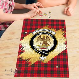 Scottish Drummond Modern Clan Tartan Puzzle - Gold Style Scottish Plaid Tartan Plaid