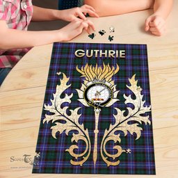 Scottish Guthrie Modern Clan Tartan Puzzle - Thistle Scotland Style Scottish Plaid Tartan Plaid