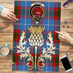 Scottish Pentland Clan Tartan Puzzle - Thistle Gold Style Scottish Plaid Tartan Plaid