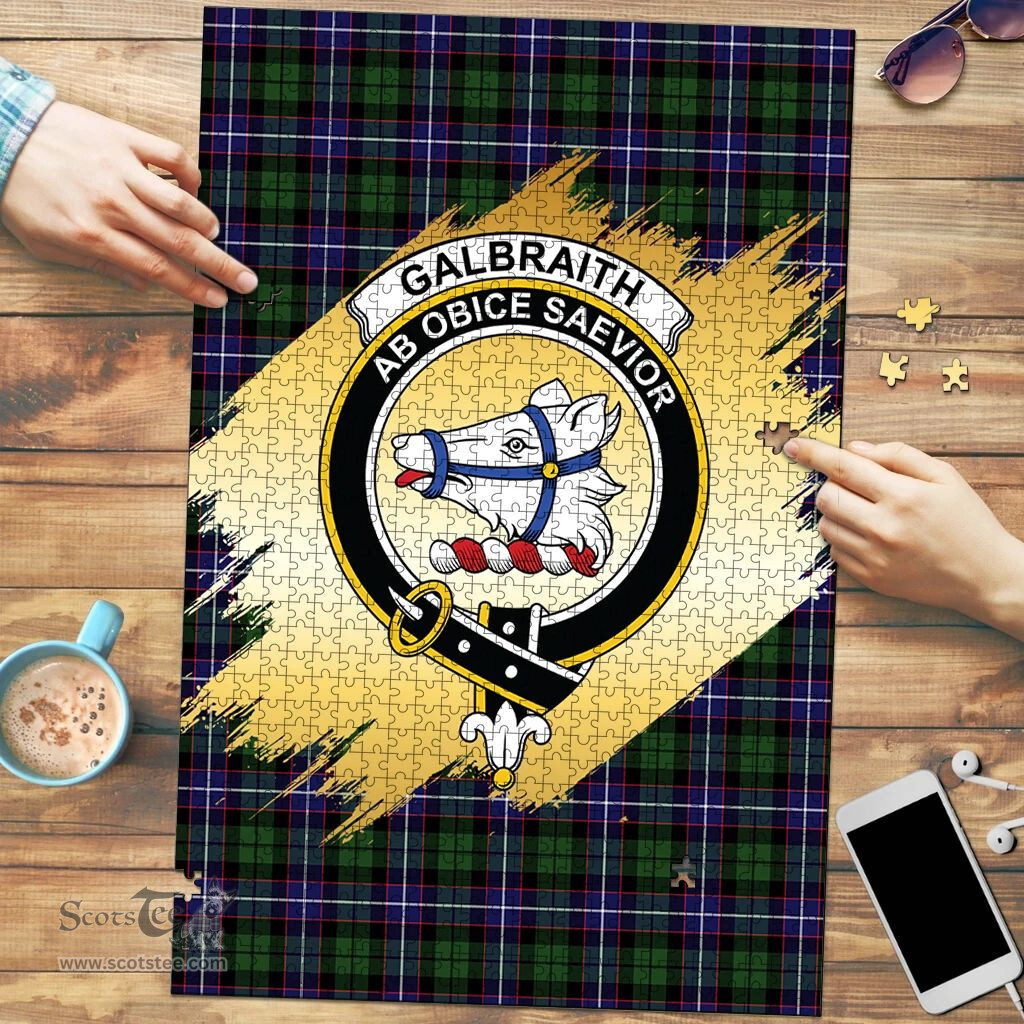 Scottish Galbraith Modern Clan Tartan Puzzle - Gold Style Scottish Plaid Tartan Plaid