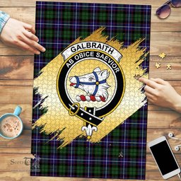 Scottish Galbraith Modern Clan Tartan Puzzle - Gold Style Scottish Plaid Tartan Plaid