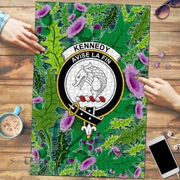 Scottish Kennedy Ancient Clan Tartan Puzzle - Thistle Pattern Style Scottish Plaid Tartan Plaid