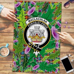 Scottish MacLachlan Ancient Clan Tartan Puzzle - Thistle Pattern Style Scottish Plaid Tartan Plaid