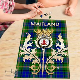 Scottish Maitland Clan Tartan Puzzle - Thistle Scotland Style Scottish Plaid Tartan Plaid
