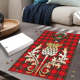 Scottish Seton Modern Clan Tartan Puzzle - Thistle Gold Style Scottish Plaid Tartan Plaid