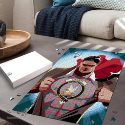 Scottish Lindsay Modern Clan Tartan Puzzle - Supper Hero Style Scottish Plaid Tartan Plaid
