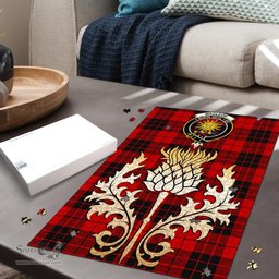 Scottish MacLeod of Raasay Clan Tartan Puzzle - Thistle Gold Style Scottish Plaid Tartan Plaid