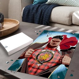 Scottish MacIver Modern Clan Tartan Puzzle - Supper Hero Style Scottish Plaid Tartan Plaid
