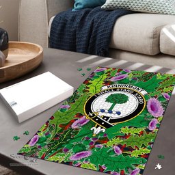 Scottish Kinninmont Clan Tartan Puzzle - Thistle Pattern Style Scottish Plaid Tartan Plaid