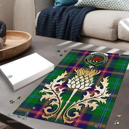 Scottish Young Modern Clan Tartan Puzzle - Thistle Gold Style Scottish Plaid Tartan Plaid