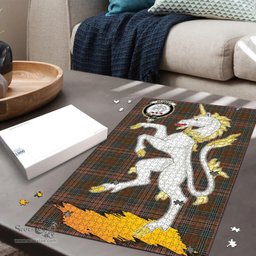 Scottish Kennedy Weathered Clan Tartan Puzzle - Unicorn Style Scottish Plaid Tartan Plaid