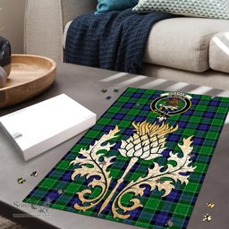 Scottish Graham of Menteith Modern Clan Tartan Puzzle - Thistle Gold Style Scottish Plaid Tartan Plaid