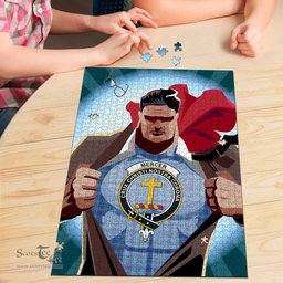 Scottish Mercer Modern Clan Tartan Puzzle - Supper Hero Style Scottish Plaid Tartan Plaid