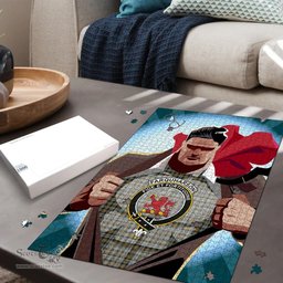 Scottish Farquharson Weathered Clan Tartan Puzzle - Supper Hero Style Scottish Plaid Tartan Plaid